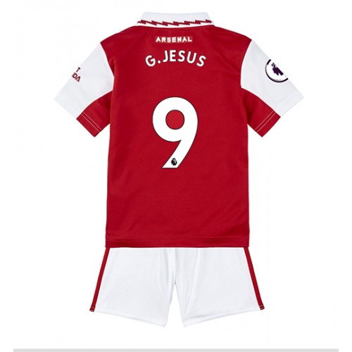 Fotbalové Dres Arsenal Gabriel Jesus #9 Dětské Domácí 2022-23 Krátký Rukáv (+ trenýrky)